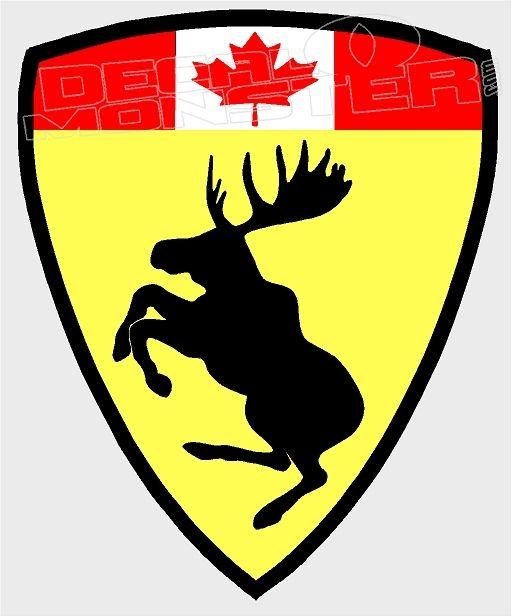 Funny Jeep Logo - Canadian Ferrari Jeep Logo Funny Decal Sticker - DecalMonster.com