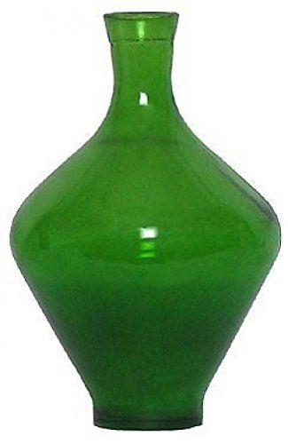 Small Green H Logo - Spanish Recycled Glass Small Green Genie Vase - 11