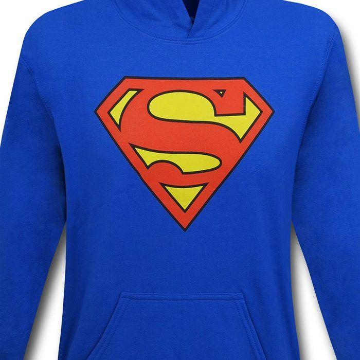 Royal Blue Superman Logo - Superman Symbol Royal Blue Kids Hoodie