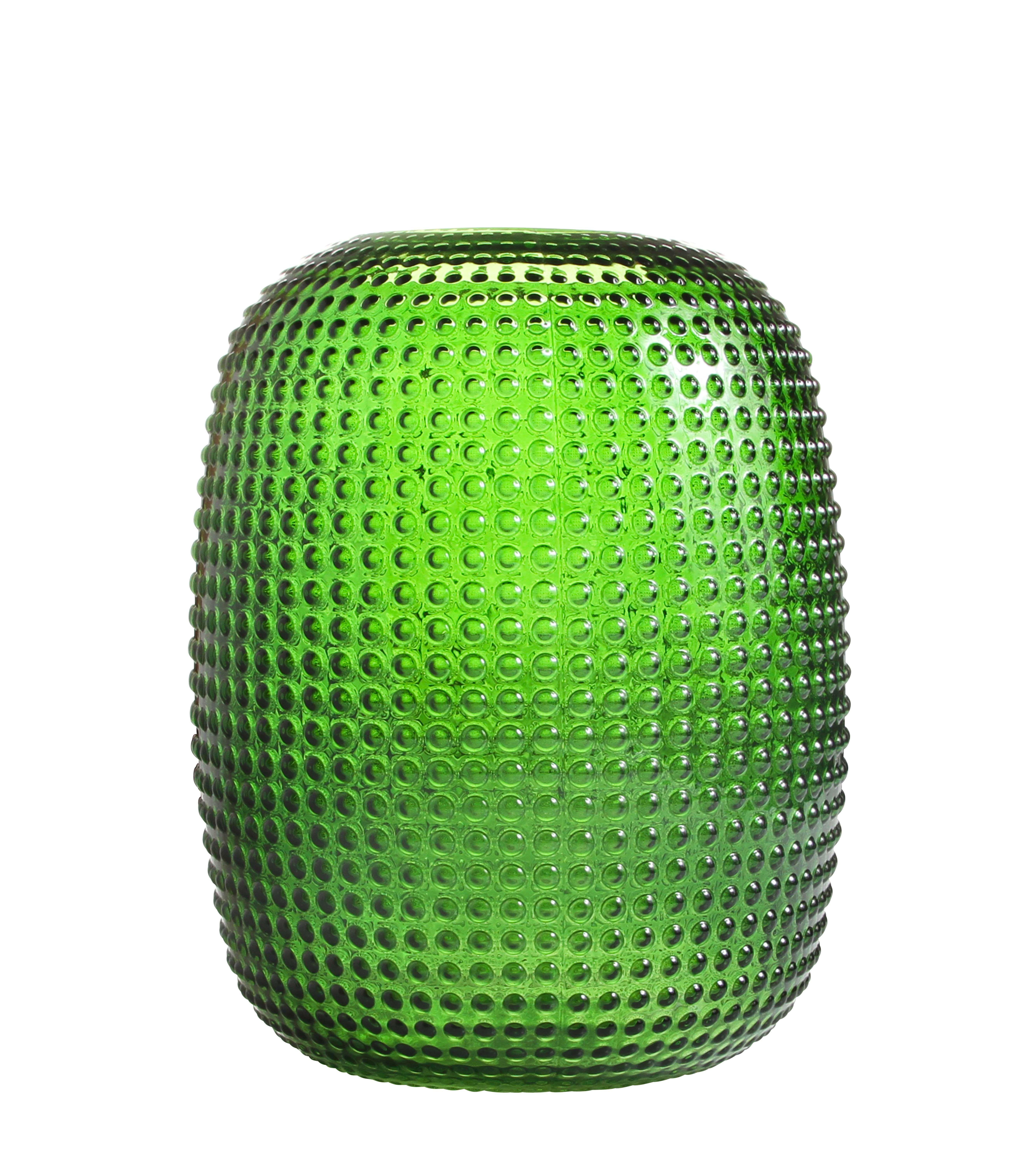 Small Green H Logo - Dotted Small Vase - Glass - H 26,5 cm Green by & klevering | Made In ...