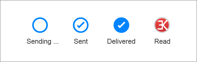 Empty Blue Circles Logo - What do the various Facebook Messenger circles near messages mean?