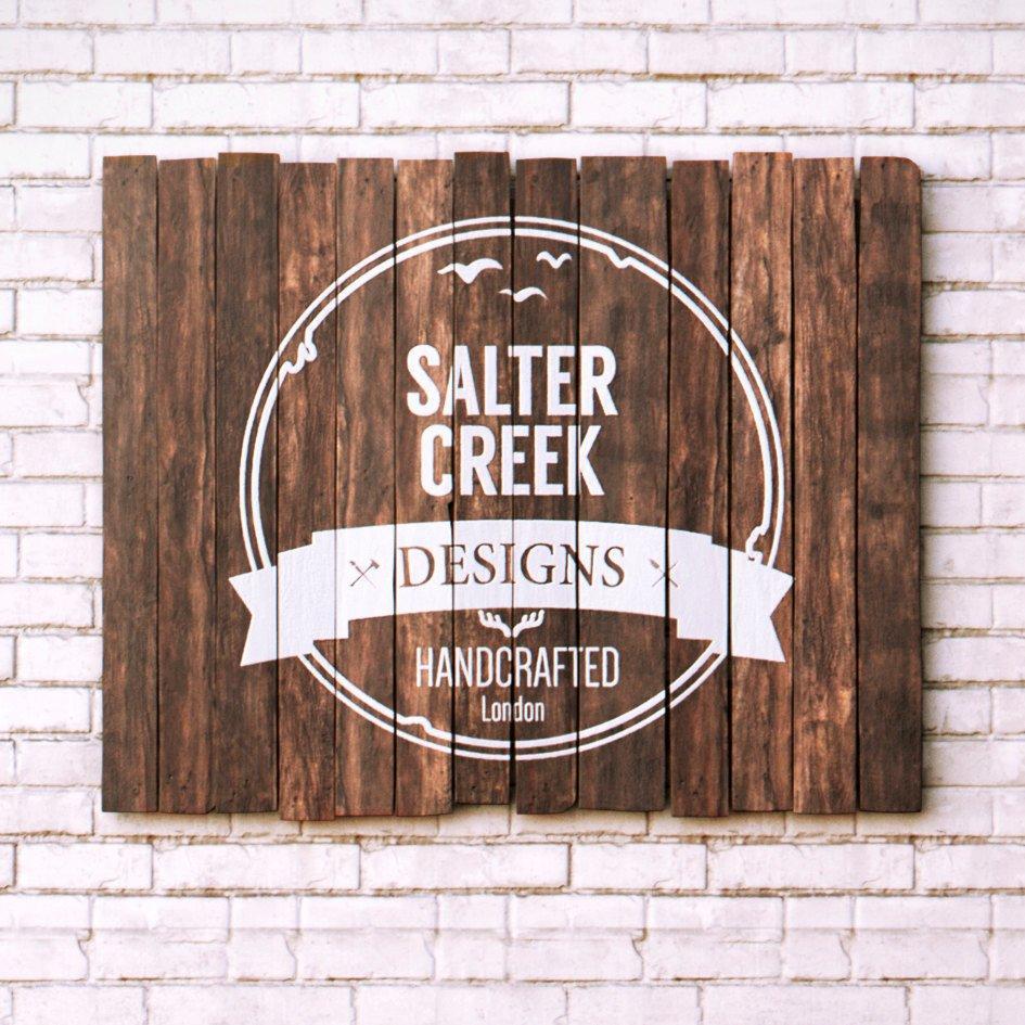 Wooden Sign Logo - Rustic Wood Sign - Custom Logo - Salter Creek Designs