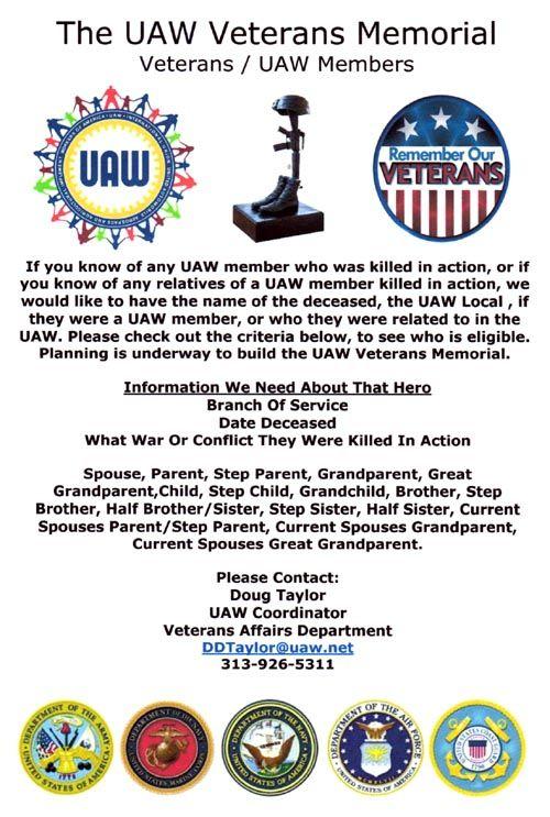 UAW Veterans Logo - Wisconsin UAW Vets