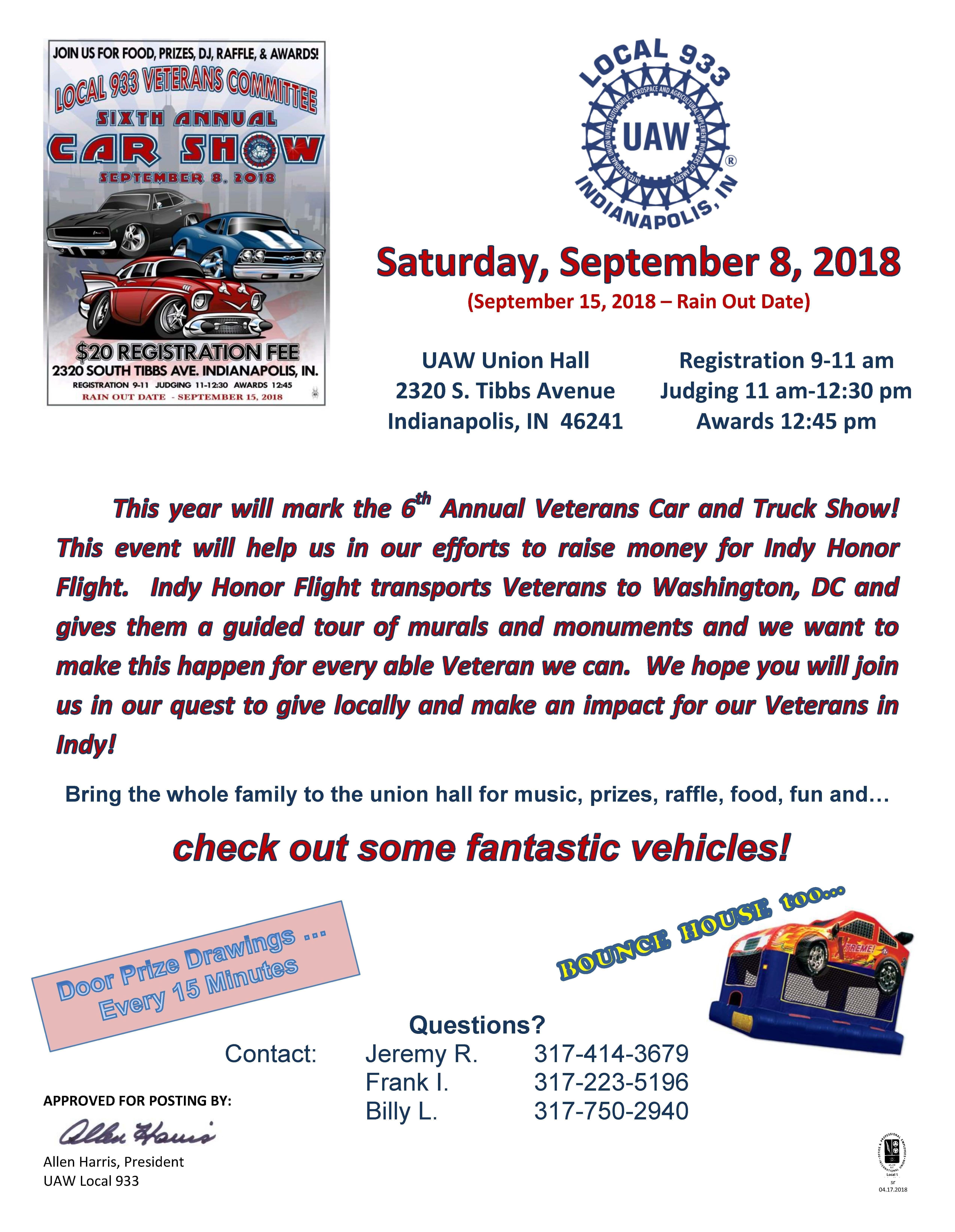 UAW Veterans Logo - 6th Annual Veterans Car and Truck Show | UAW Local 933