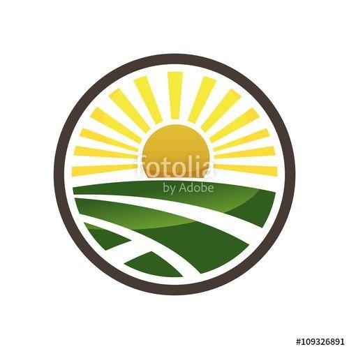 Farm Circle Logo - Circle Sunshine Farm Logo Template Stock image