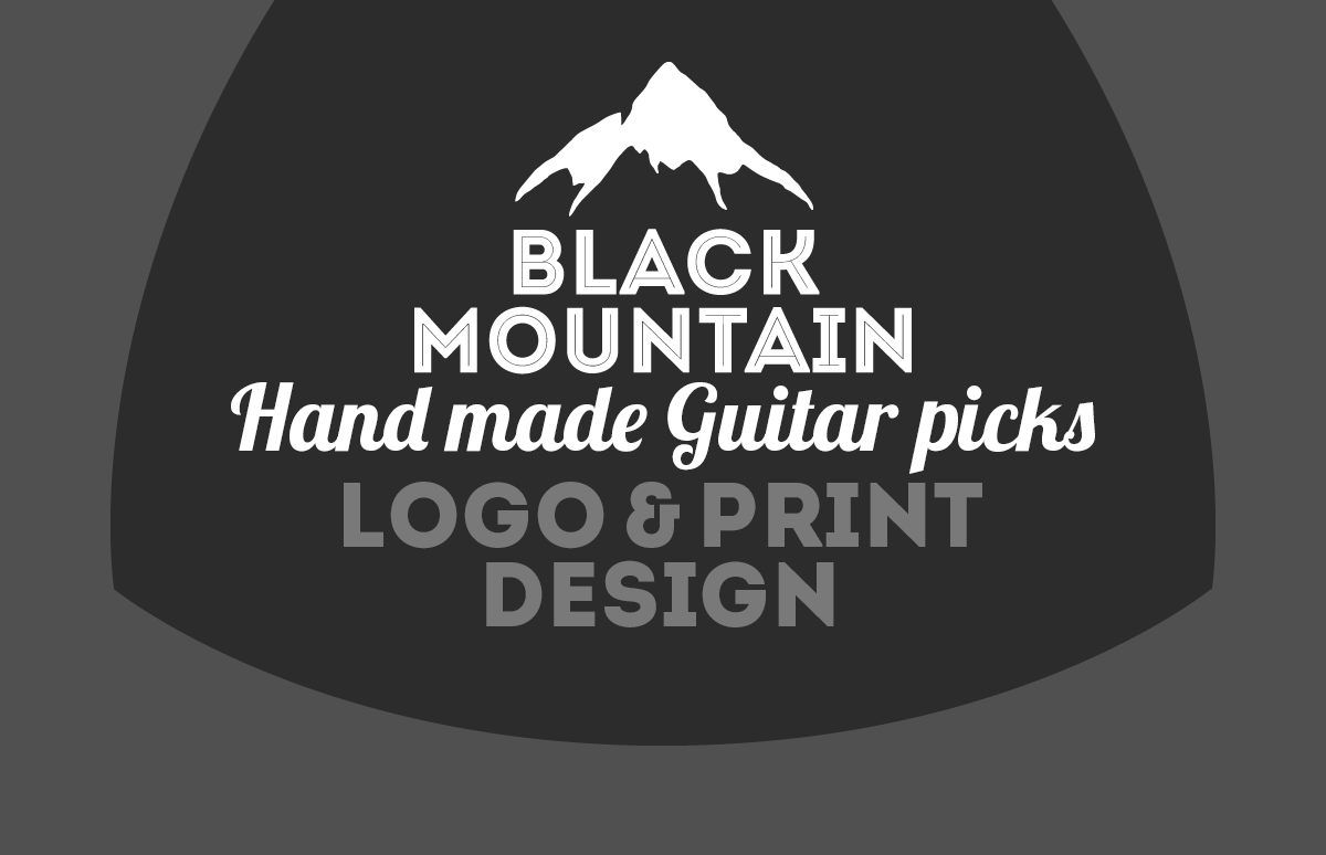 Guitar Mountain Logo - Black Mountain Guitar Picks & Print Design