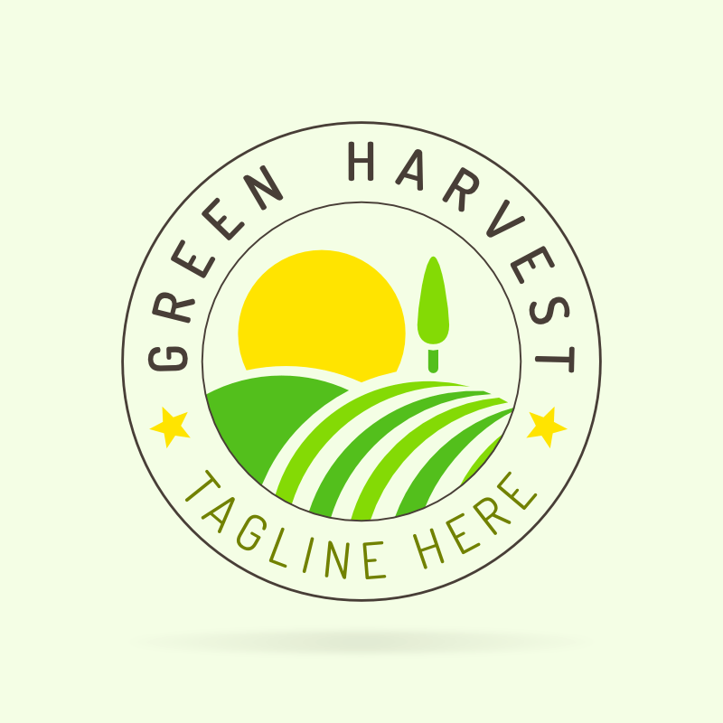 Farm Circle Logo - Green Harvest Farm Logo Template. Bobcares Logo Designs Services