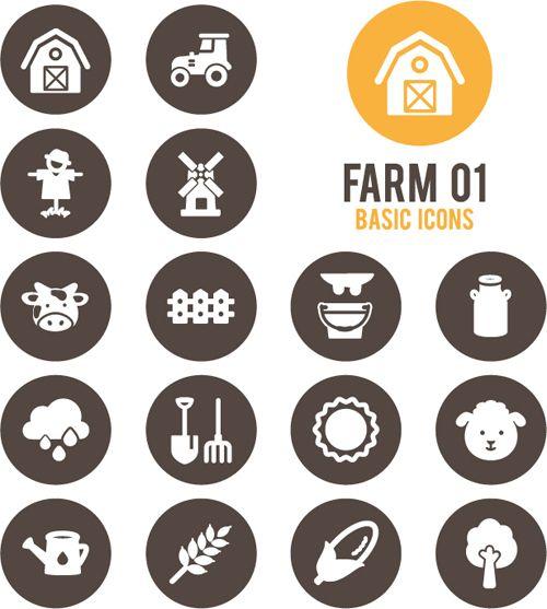 Farm Circle Logo - Farm circle icons vector material 01 free download