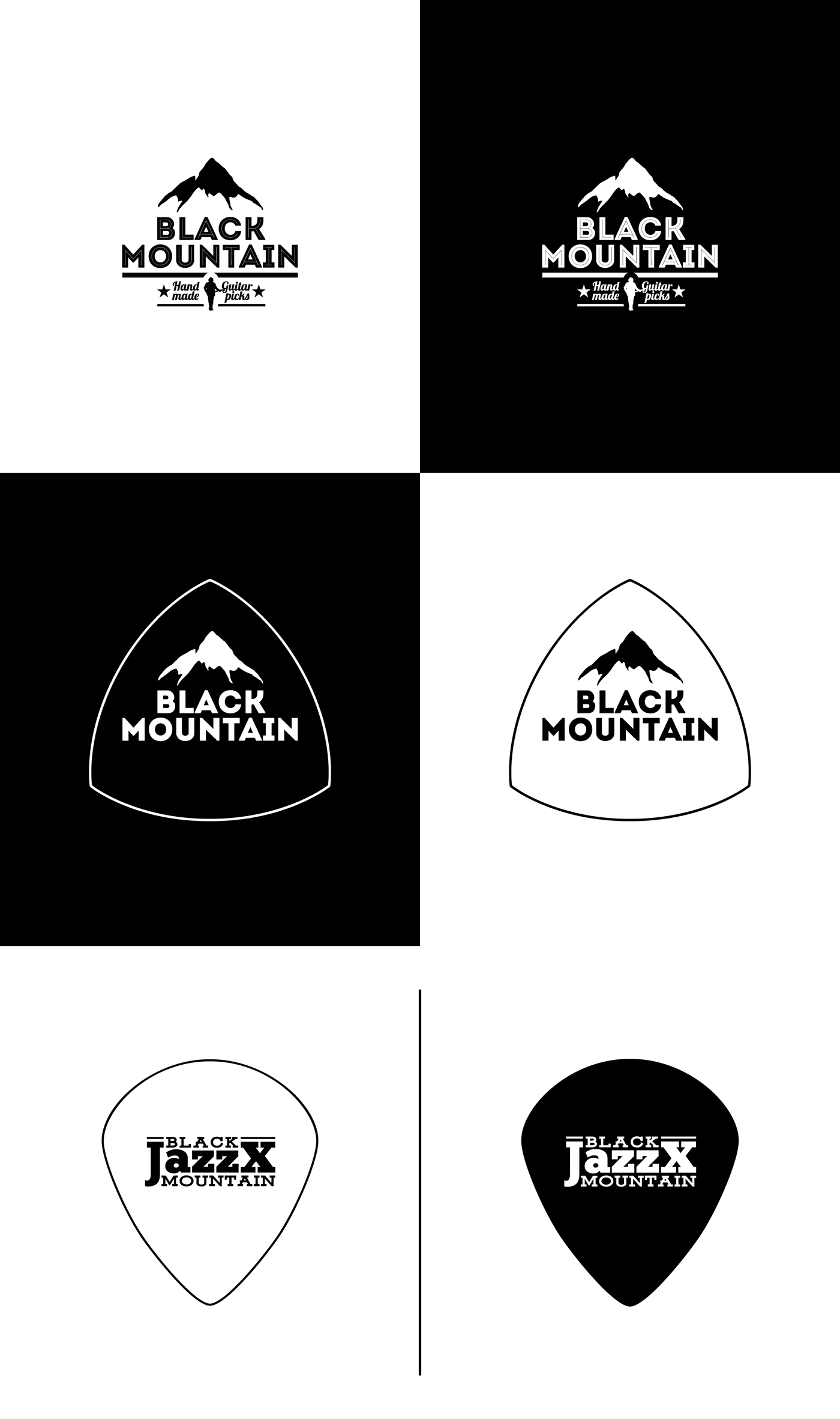 Guitar Mountain Logo - Black Mountain Guitar Picks - Logo & Print Design on Behance