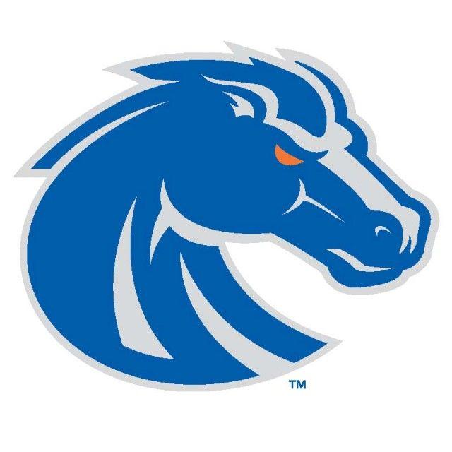 Blue and Silver Logo - Boise State University Bronco Logo and Silver