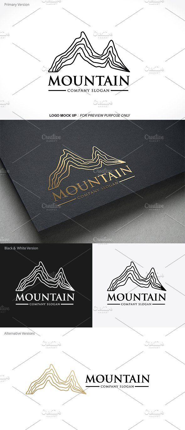Guitar Mountain Logo - Mountain logo ~ Logo Templates ~ Creative Market
