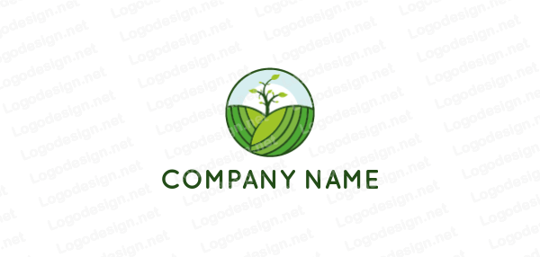 Farm Circle Logo - farm field and plant in circle | Logo Template by LogoDesign.net
