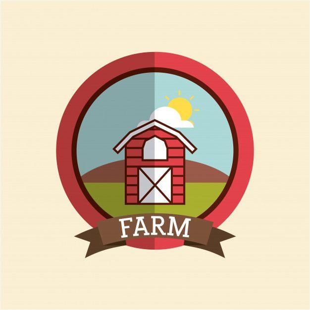 Farm Circle Logo - Farm circle background flat Vector