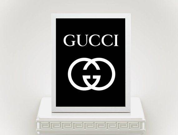 Printable Gucci Logo - Gucci Sign Gucci Inspired Printable Gucci Logo Black Gucci | Etsy
