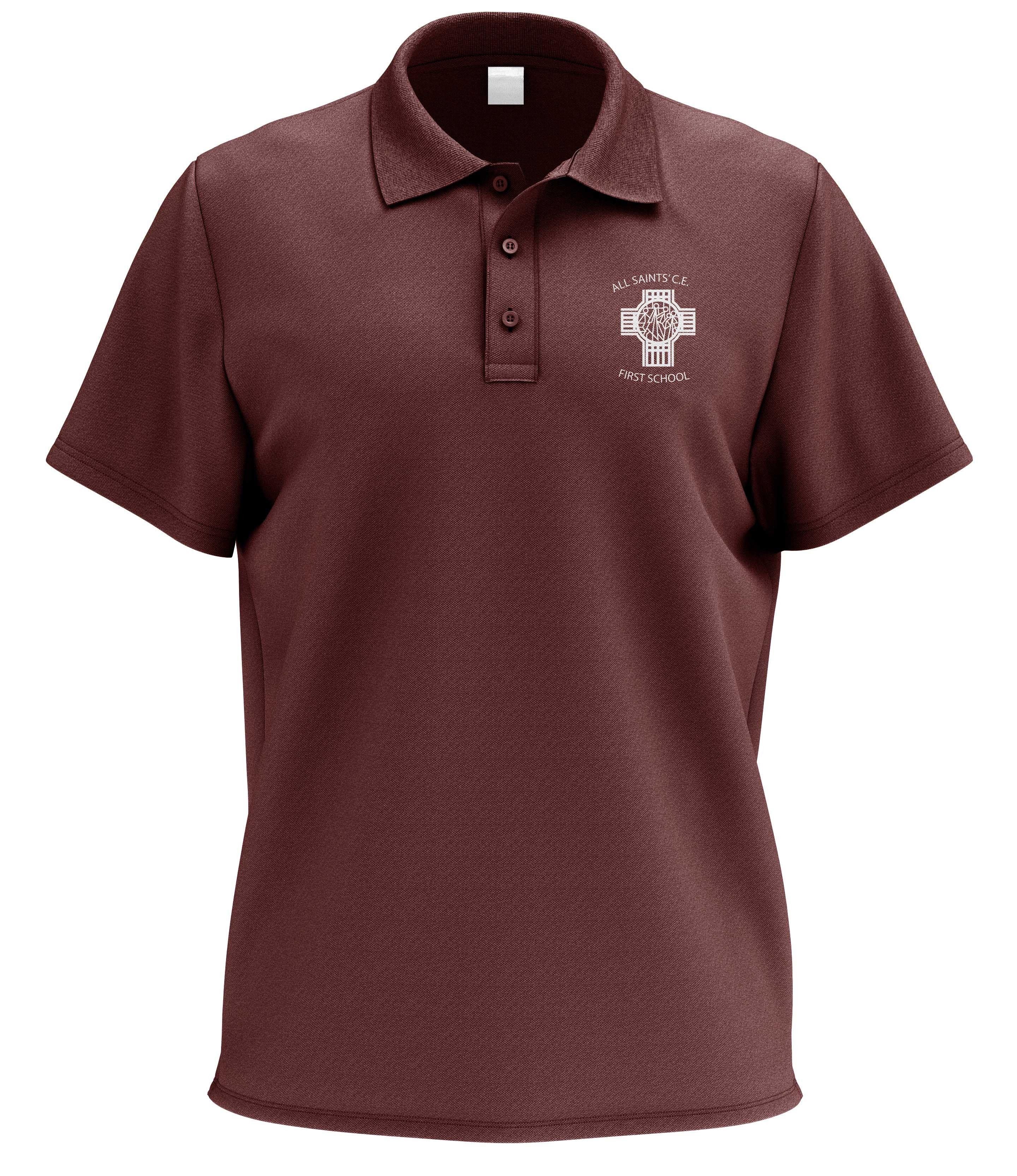 Maroon Polo Logo - School Uniform. All Saints C.E First School Polo