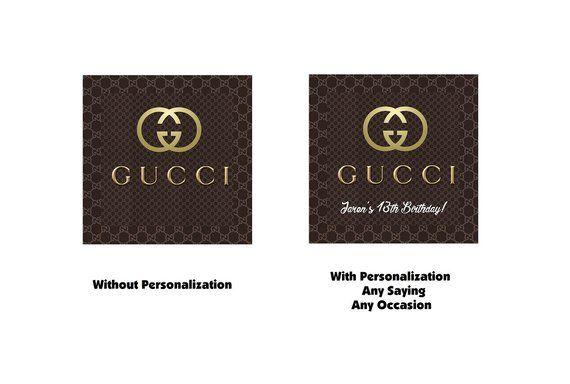Printable Gucci Logo - GUCCI Logo Black Gold Printable Downloadable 4 square | Etsy