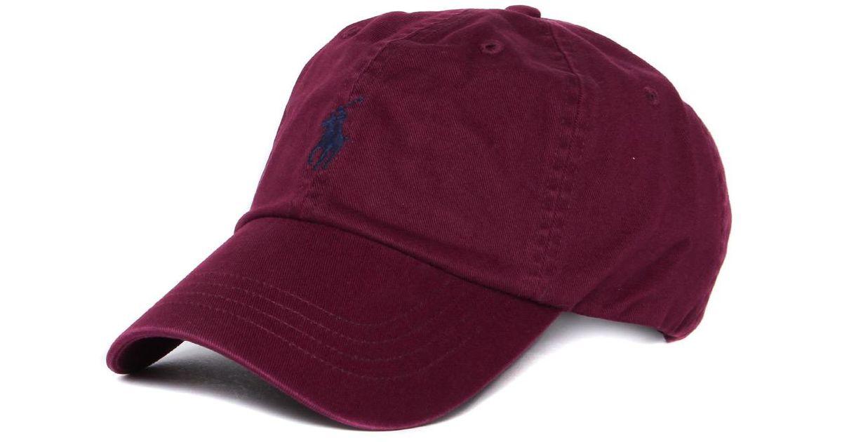 Maroon Polo Logo - Polo Ralph Lauren Fall Burgundy Classic Sport Cap in Purple for Men ...