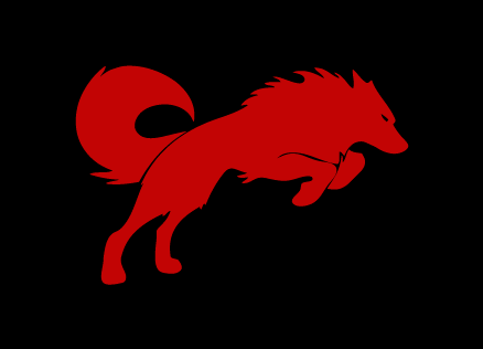 Red and Black Wolf Logo - black and red wolf