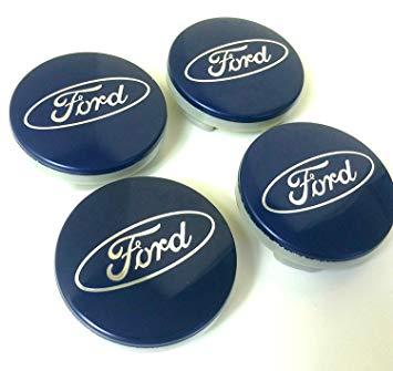 Blue and Silver Logo - Set of 4 Ford Alloy Wheels Centre Hub Cap 54 mm Cover Blue Silver ...