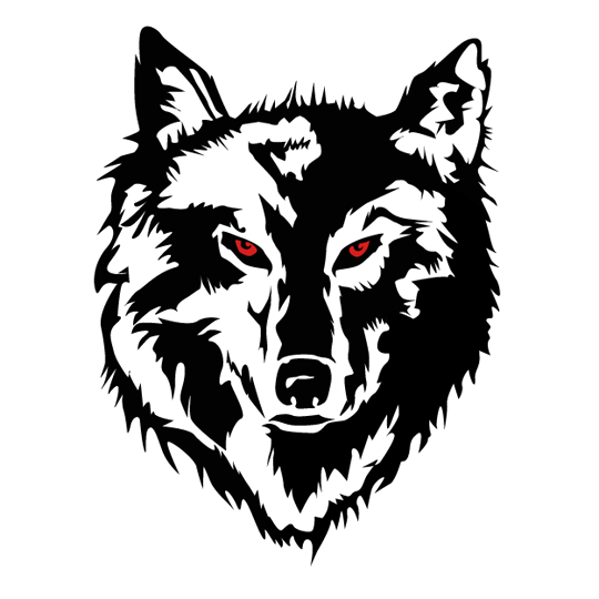 Black and Red Wolf Logo - Black White Wolf, Red Eyes. Football. Wolf, Black, Tattoos