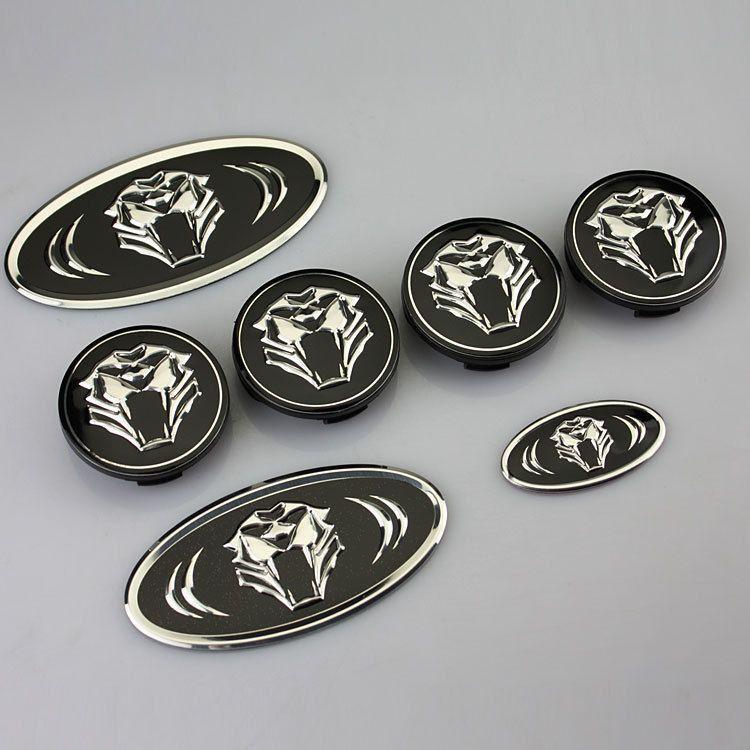 Tiger Car Logo - 7pcs/set Tiger Head Logo Wheel Cap Sticker + Front Emblem + Rear ...