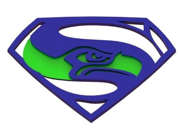 Seattle Seahawks Logo - Seattle Seahawks SuperHawk logo by Bjornnijen - Thingiverse