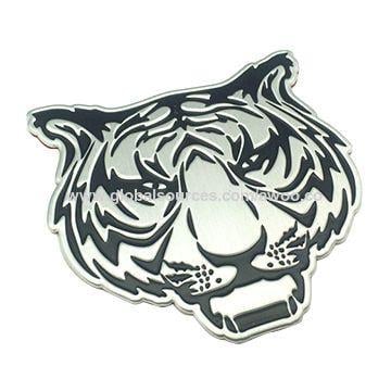 Tiger Car Logo - China Car Decoration Animal Stickers Logo Metal 3D Tiger Head ...