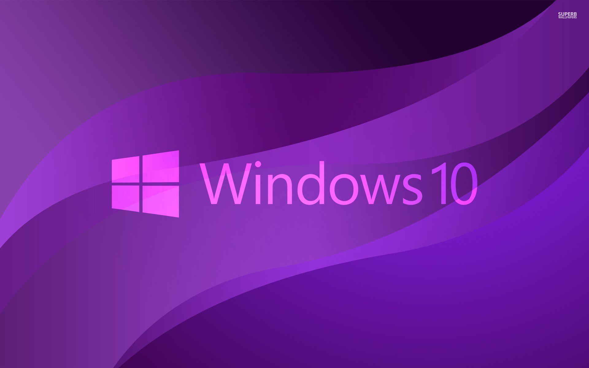 Purple Windows Logo - Windows 10 transparent text logo on purple wallpaper - Computer ...