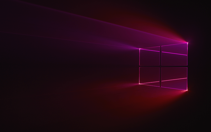 Purple Windows Logo - Download wallpapers Windows 10, purple logo, dark background ...