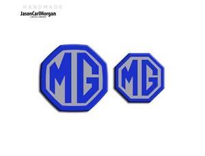 Blue and Silver Logo - MG ZT-T Estate Front Rear New Logo Insert Badges 59mm 45mm ...