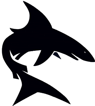 Black and White Shark Logo - Jacksonville Sharks Primary Logo - World Football League (WFL ...