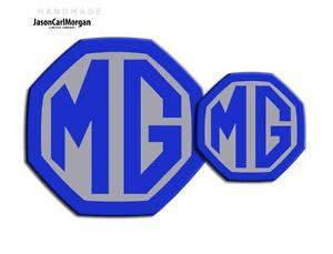 Blue and Silver Logo - MG ZR LE500 MK2 Car Front Rear Insert Badge Logo 59mm 95mm ...