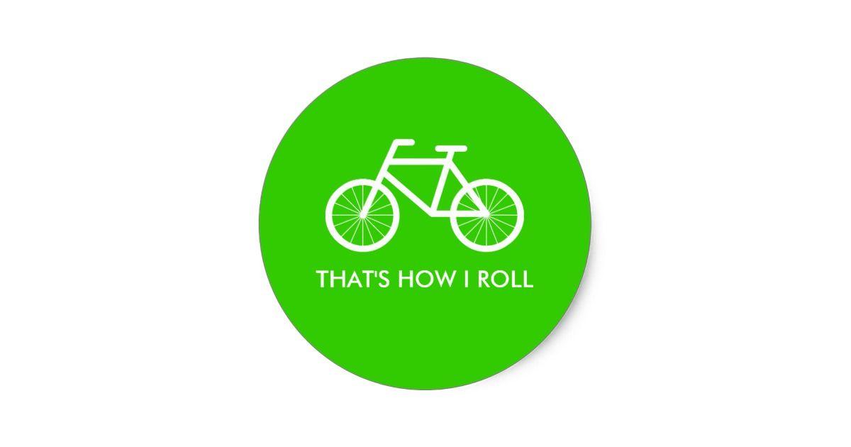 Green Bike Logo - Green bicycle stickers with cute bike riding quote