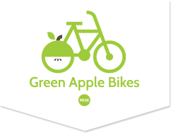 Green Bicycle Logo - Green Apple Bikes, KS