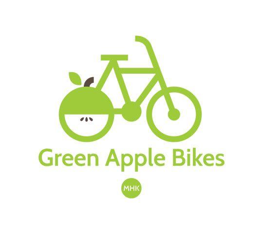 Green Bicycle Logo - Green Apple Bikes - Downtown Manhattan Inc.