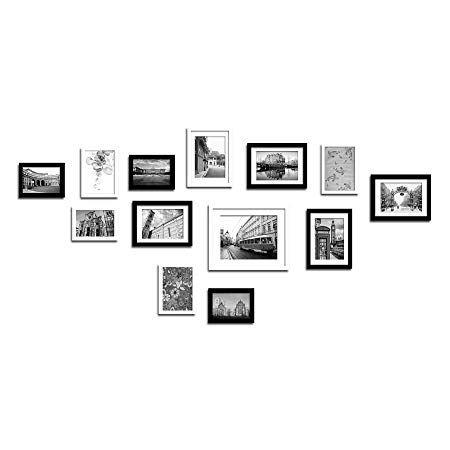 Black and White Rectangle Logo - Lillyvale Large Multi Picture Photo Frame Frames Wall Set 13 Pieces ...