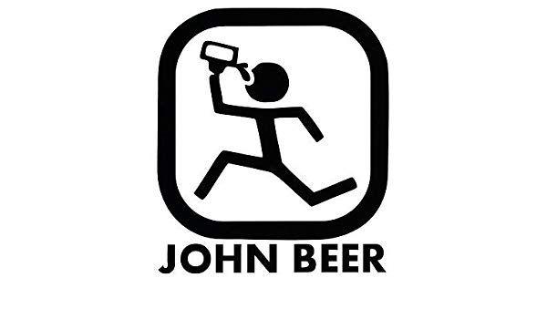 Humorous Logo - JOHN BEER FUNNY HUMOROUS LOGO VINYL STICKERS SYMBOL 5.5