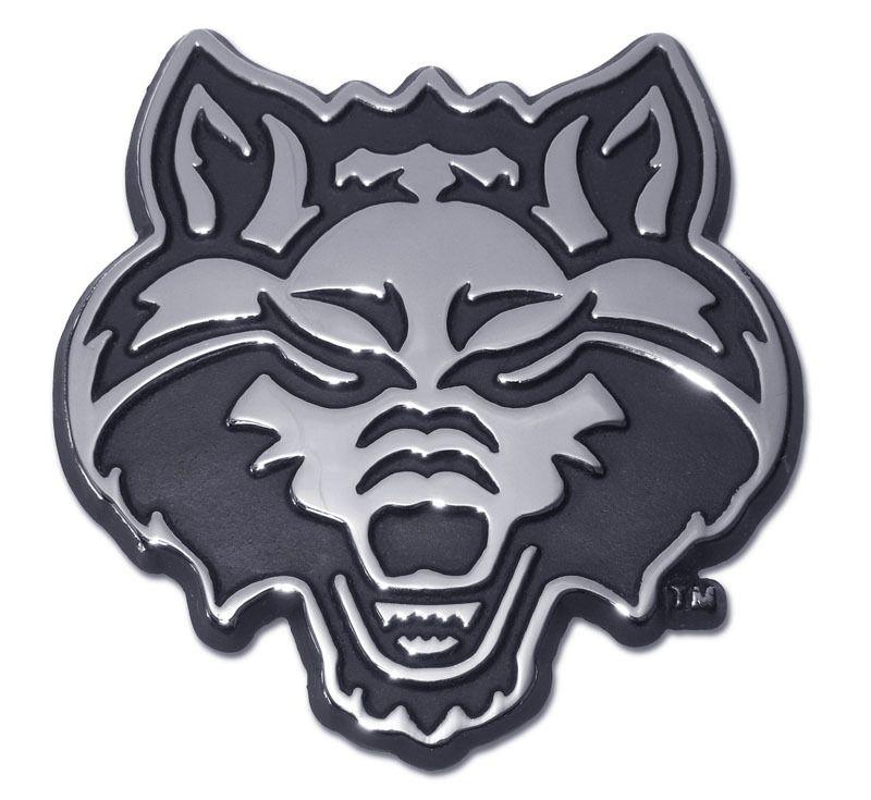 Black and Red Wolf Logo - Arkansas State Red Wolf Chrome Emblem
