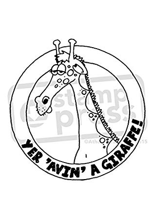 Humorous Logo - A7 'Humorous Giraffe Logo' Unmounted Rubber Stamp