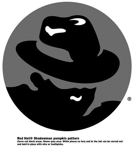 Man in a Red Hat Logo - Red Hat Shadowman logo pumpkin pattern | Red Hat | Flickr