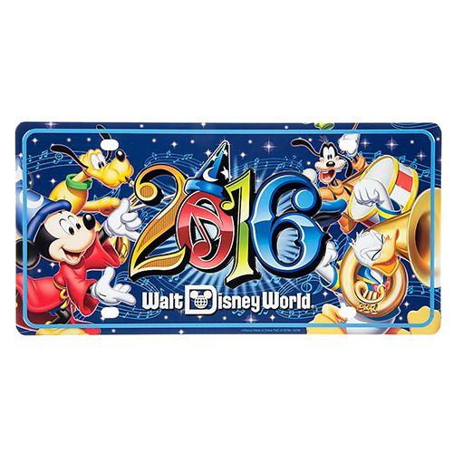 Disney 2016 Logo - Disney License Plate - 2016 Sorcerer Mickey And Friends Logo