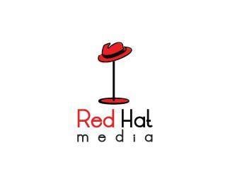 Man in a Red Hat Logo - Red Hat Media Logo design - Stylized red hat logo. There is two ...