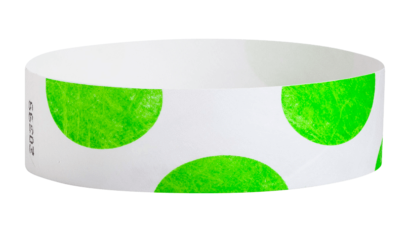 Green Half Circles Logo - 4 Tyvek Wristbands Circles- The Wristband Man