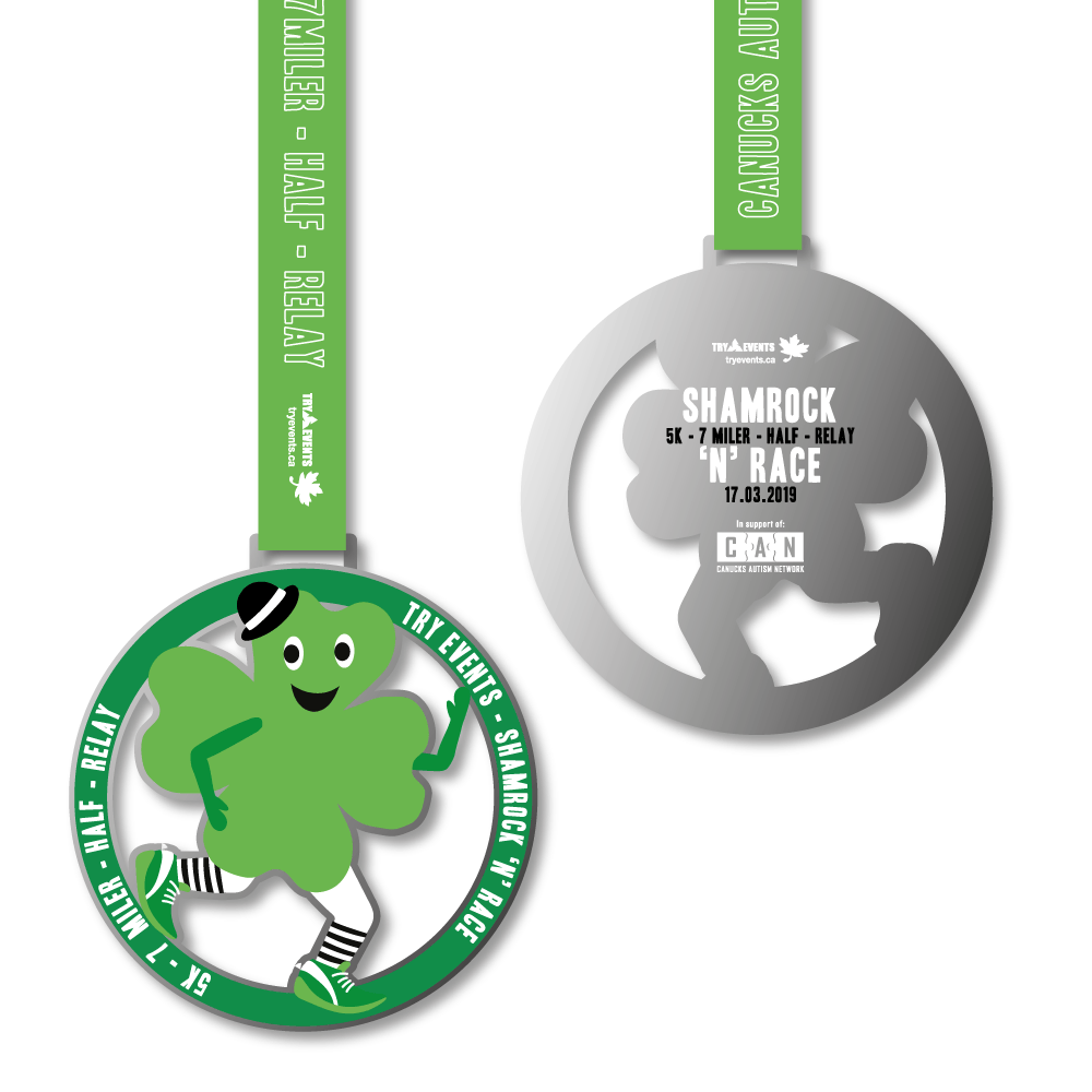 Green Half Circles Logo - TRY EVENTS Green Shamrock'n Race