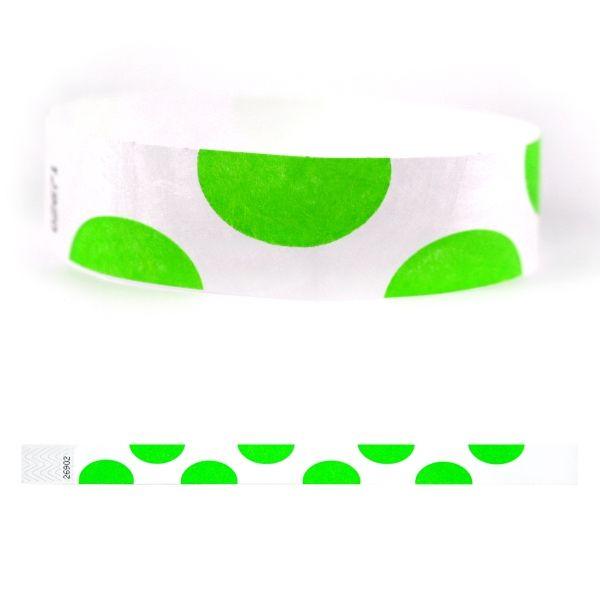 Green Half Circles Logo - Tyvek® 3 4 Design Half Circles Wristband #T3D 12
