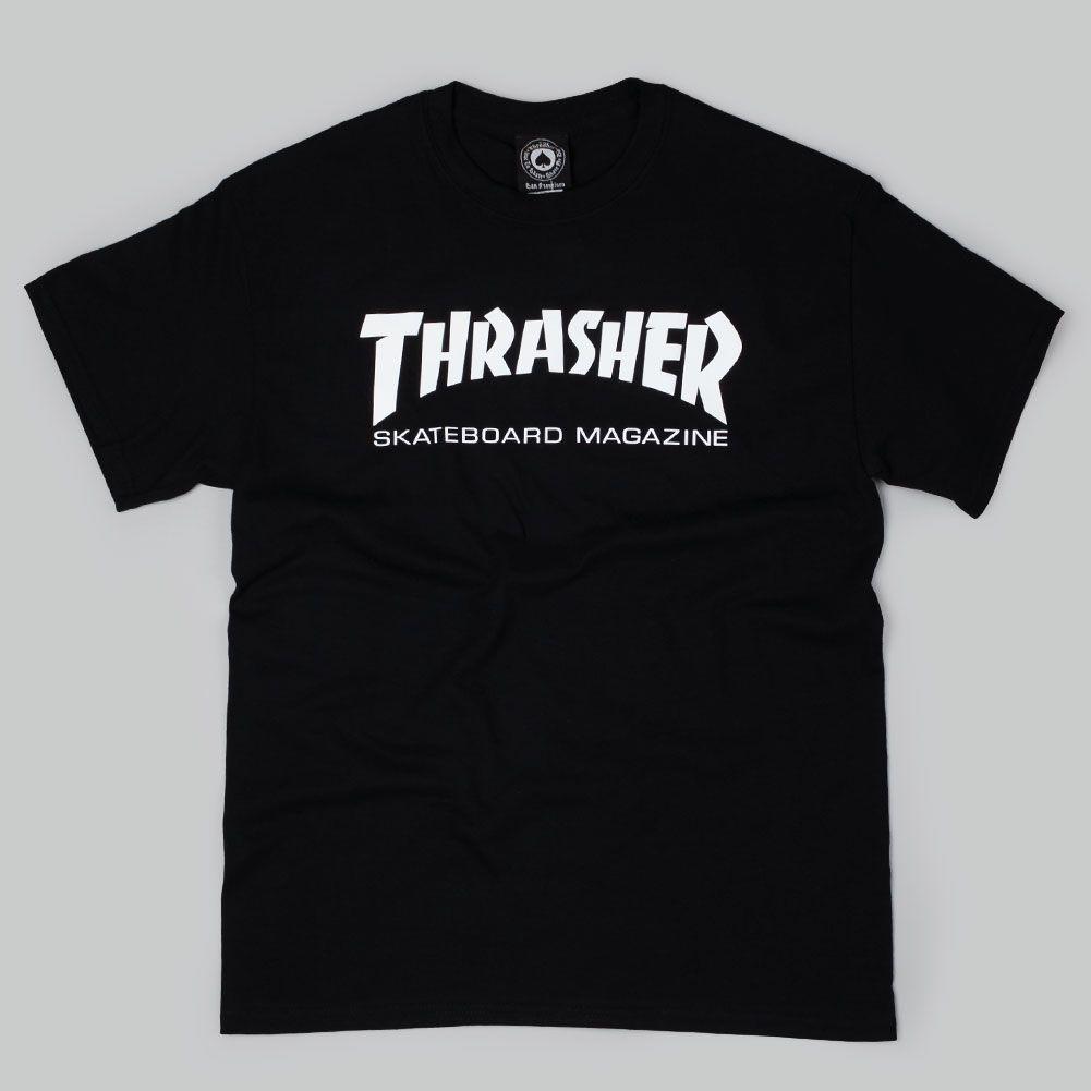 Black and White Clothing Logo - Thrasher Magazine Logo T-Shirt Black White at Skate Pharm