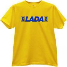 Old Lada Logo - LADA Russian Car with old logo T-shirt in yellow - Auto-Moto Russian ...