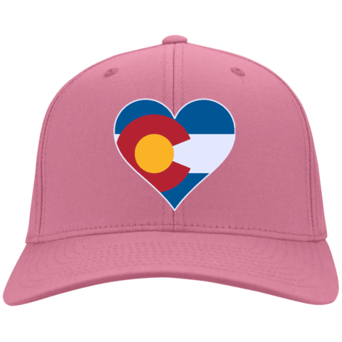 Pink Colorado Logo - Heart Colorado Logo Flex Fit Twill Baseball Cap