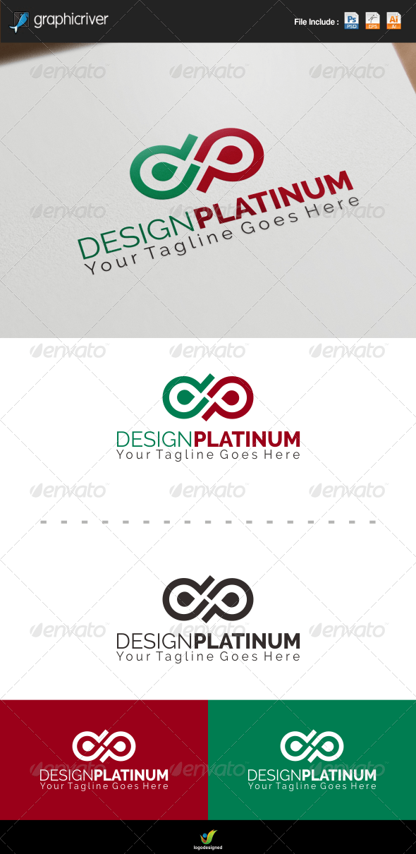 Platinum P Logo - Letter P or D Logo Template — Photoshop PSD #logo #platinum ...