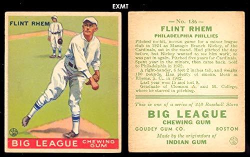 1933 Phillies Logo - Amazon.com: 1933 Goudey Regular (Baseball) card#136 flint rhem of ...